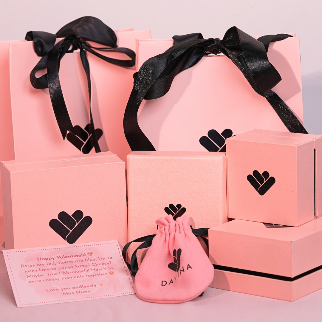 packaging hadiah perhiasan perak silver DAVINA Jewelry
