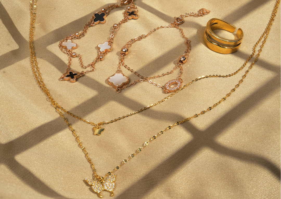 perhiasan perak plating gold dan rosegold