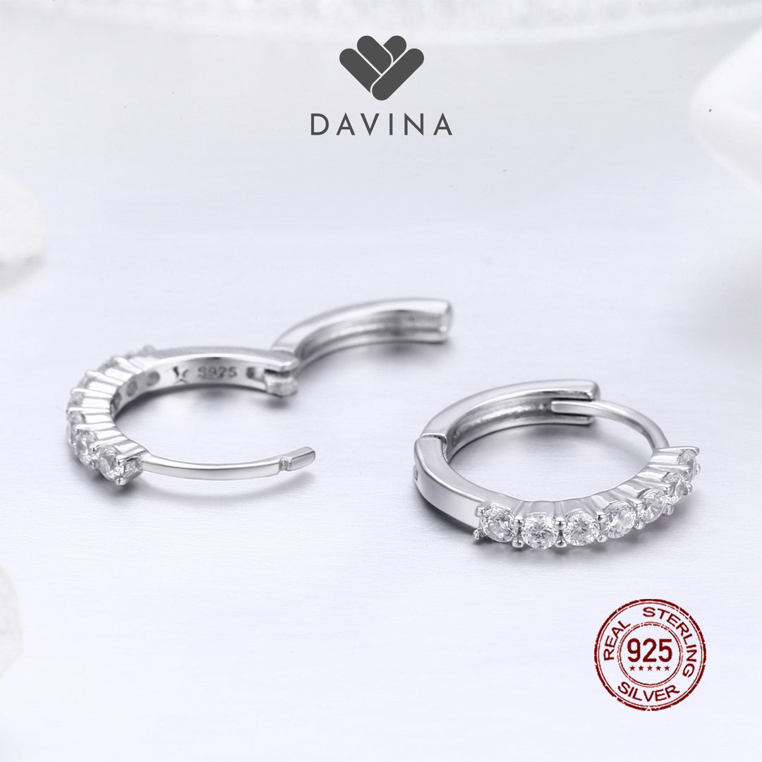 anting hoop perak sterling silver 925 dengan zirconia