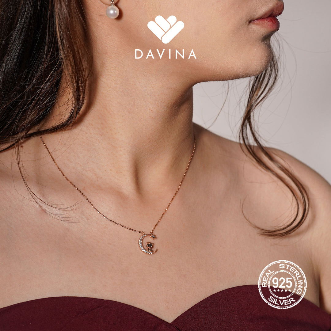 DAVINA Ladies Chinese Zodiac Necklace Rose Gold Color Sterling Silver 925