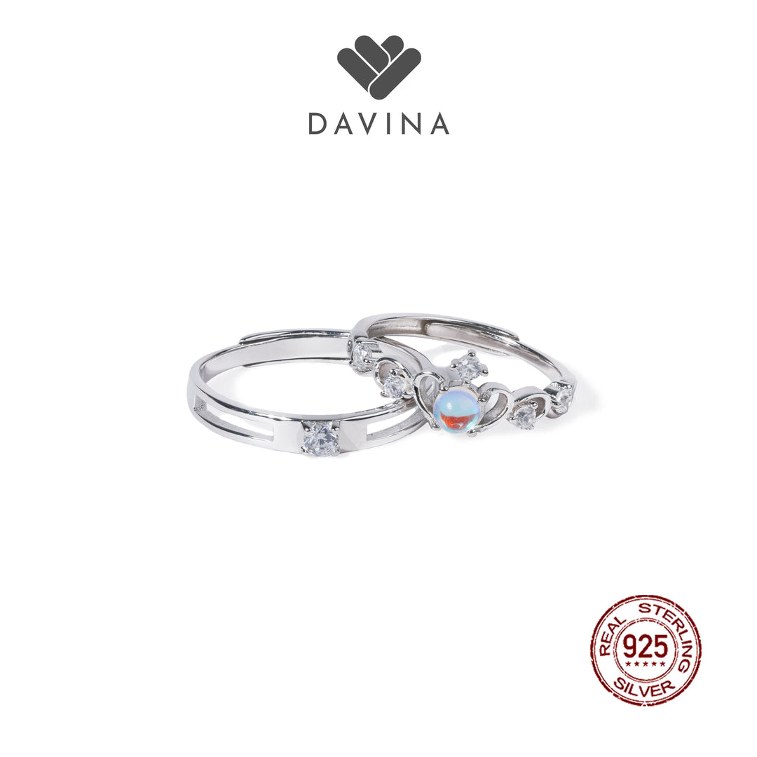 Cincin couple perhiasan silver DAVINA Jerome Jessica dengan detail anggun, hadiah penuh makna untuk pasangan