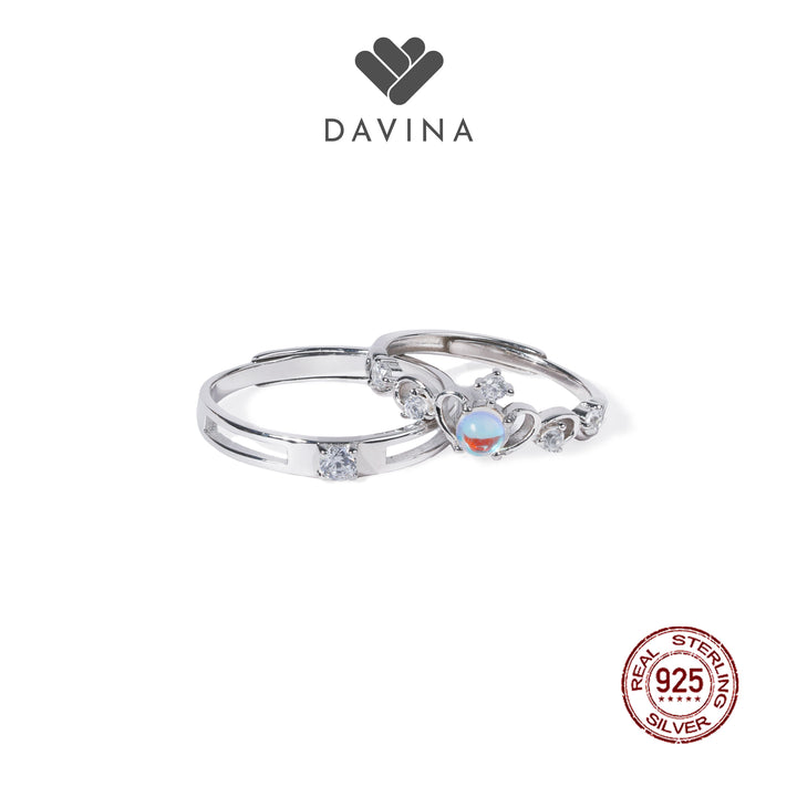 Cincin couple perhiasan silver DAVINA Jerome Jessica dengan detail anggun, hadiah penuh makna untuk pasangan
