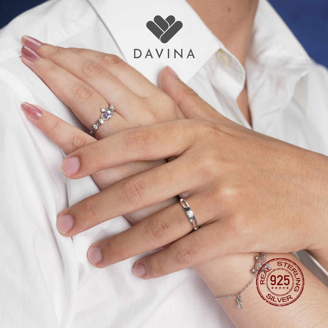 DAVINA Couple Jerome Jessica Rings Sterling Silver 925
