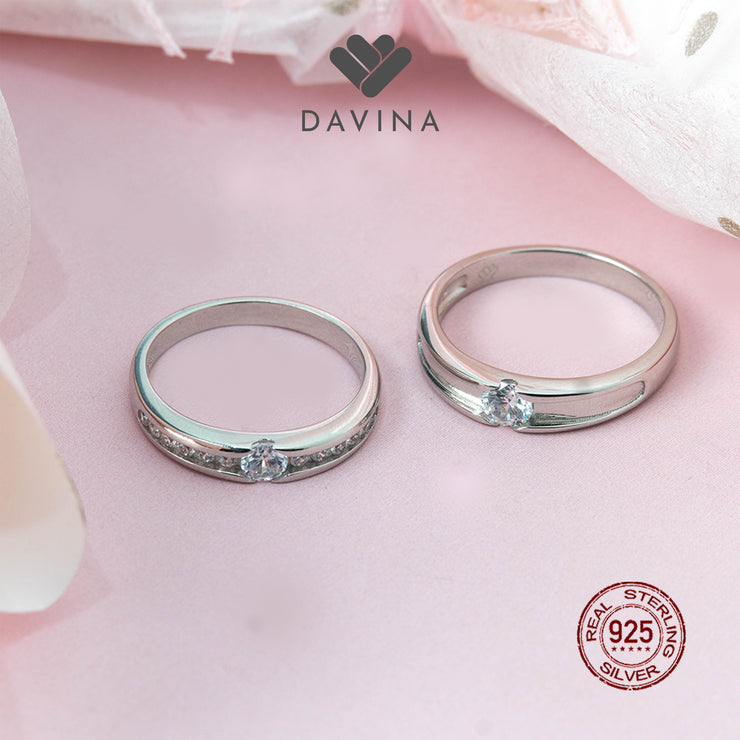 DAVINA Couple Mario Monica Rings Sterling Silver 925