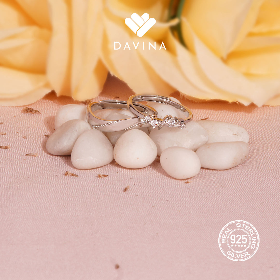 DAVINA Couple Andrew Alica Rings Sterling Silver 925