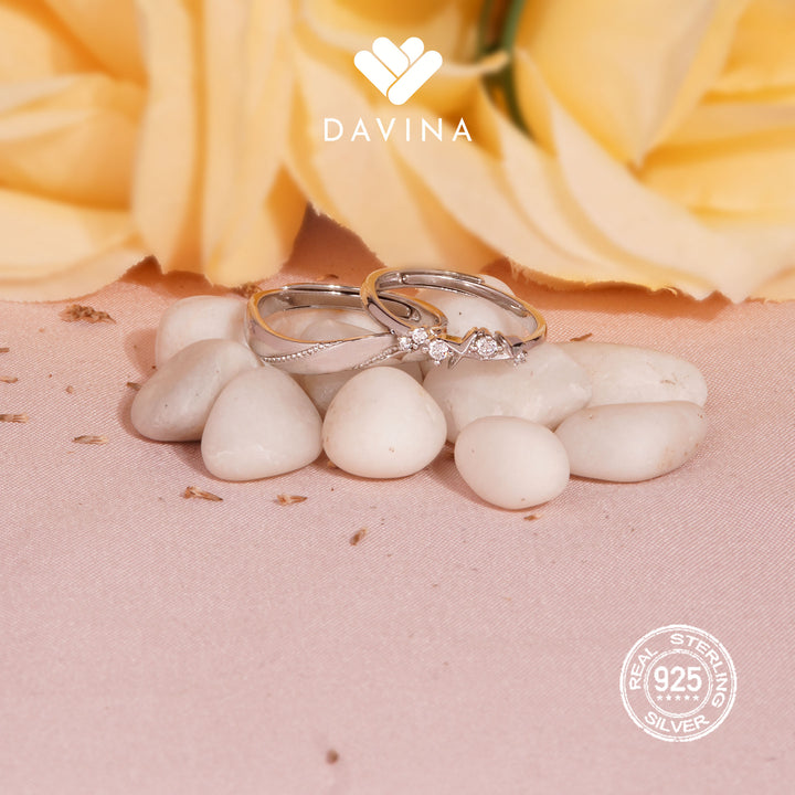DAVINA Couple Andrew Alica Rings Sterling Silver 925