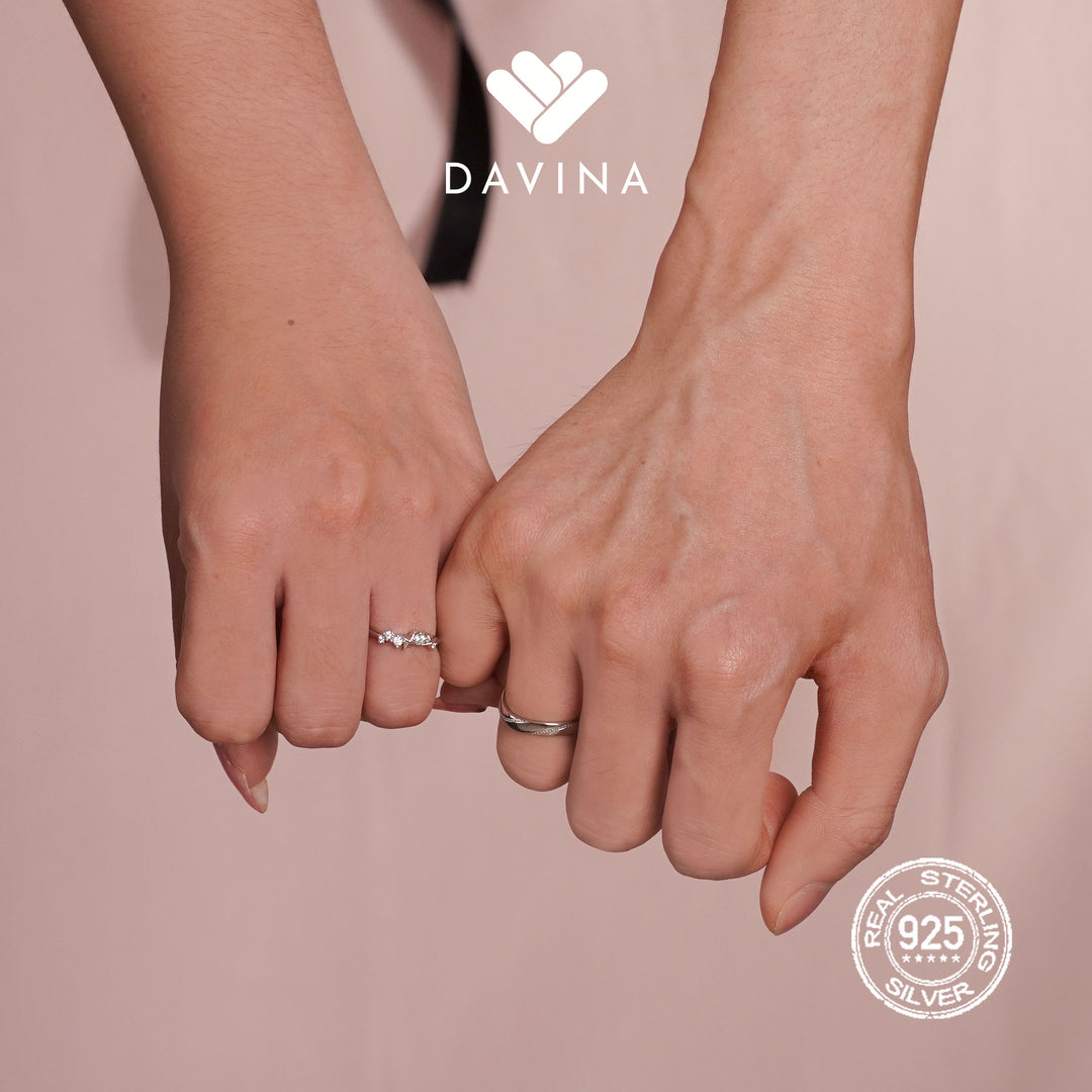 DAVINA Couple Andrew Alica Rings Sterling Silver 925