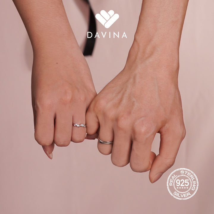 DAVINA Couple Andrew Alica Rings Sterling Silver 925