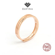 DAVINA Couple Aideen Aliyah Rings Rose Gold Color Sterling Silver 925