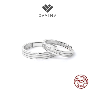 DAVINA Couple Aideen Aliyah Rings Silver Color Sterling Silver 925