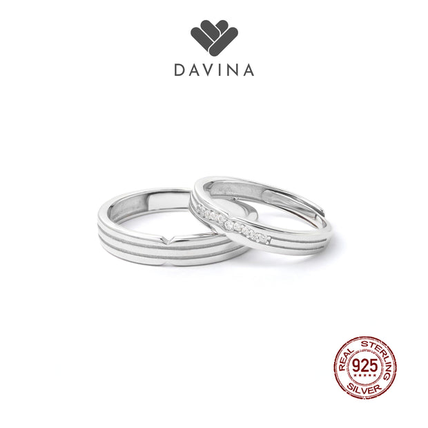 DAVINA Couple Aideen Aliyah Rings Silver Color Sterling Silver 925