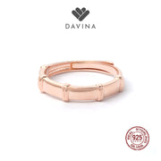 DAVINA Couple Marco Marine Rings Rose Gold Plated Sterling Silver 925