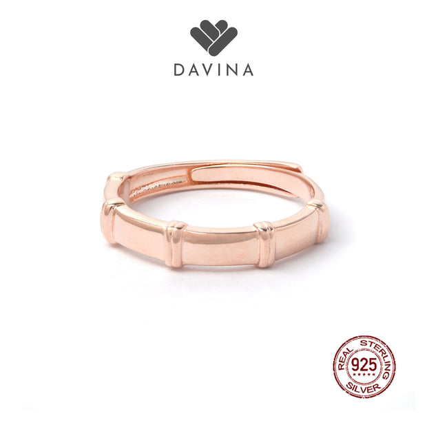 DAVINA Couple Marco Marine Rings Rose Gold Plated Sterling Silver 925