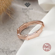 DAVINA Couple Marco Marine Rings Rose Gold Plated Sterling Silver 925