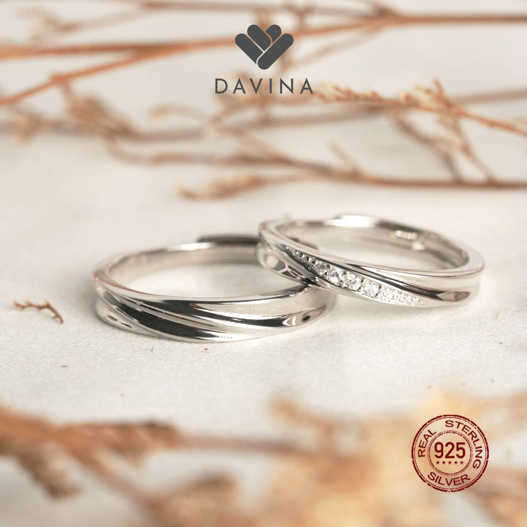 DAVINA Couple Evan Zeline Rings Sterling Silver 925