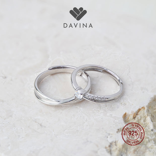 DAVINA Couple Prince Belle Rings Sterling Silver 925