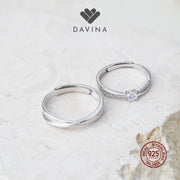 DAVINA Couple Prince Belle Rings Sterling Silver 925