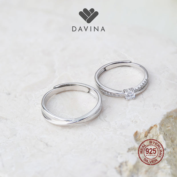 DAVINA Couple Prince Belle Rings Sterling Silver 925