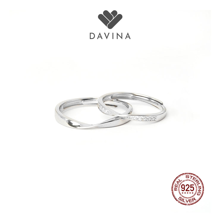 DAVINA Couple Alex Alexa Rings Sterling Silver 925