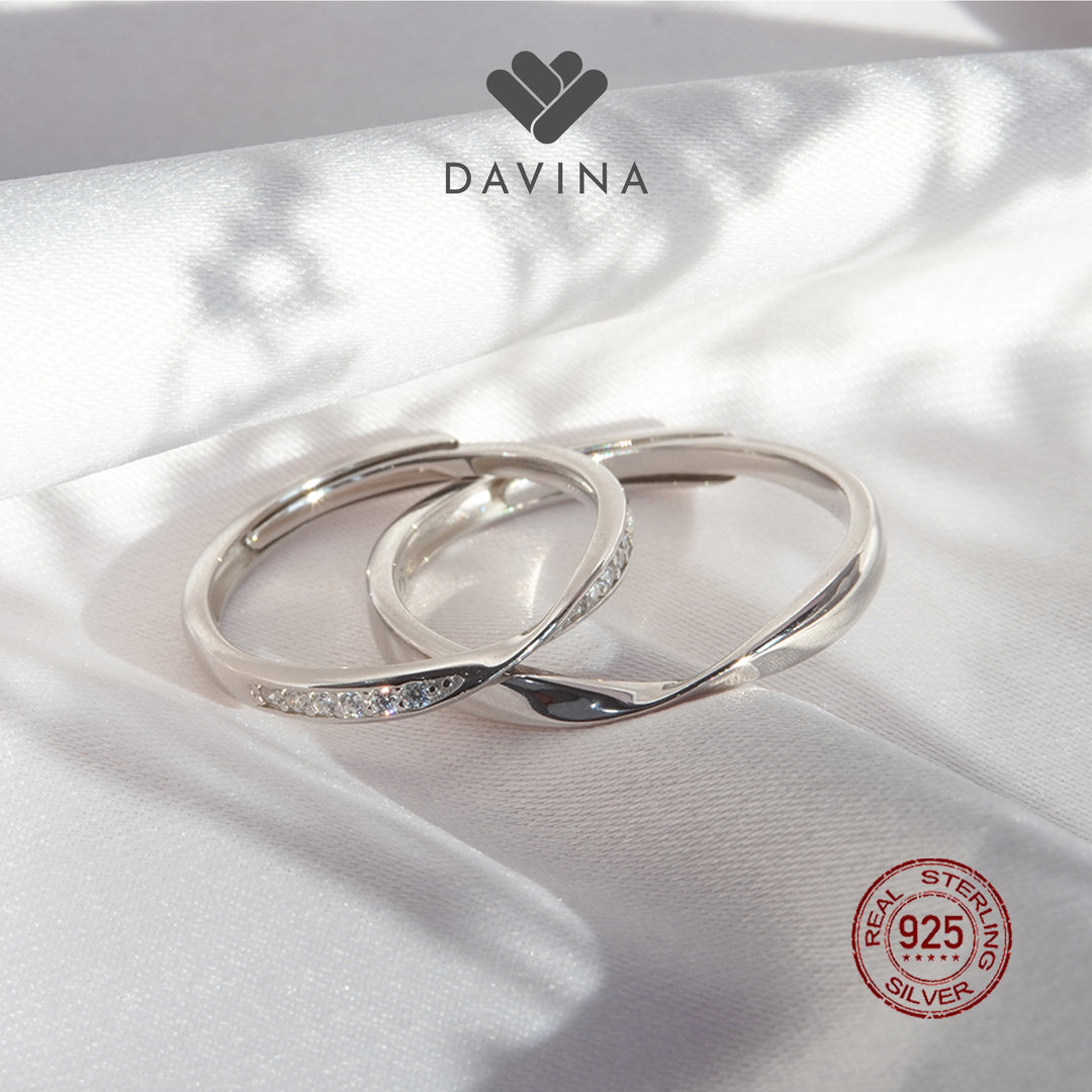 DAVINA Couple Alex Alexa Rings Sterling Silver 925