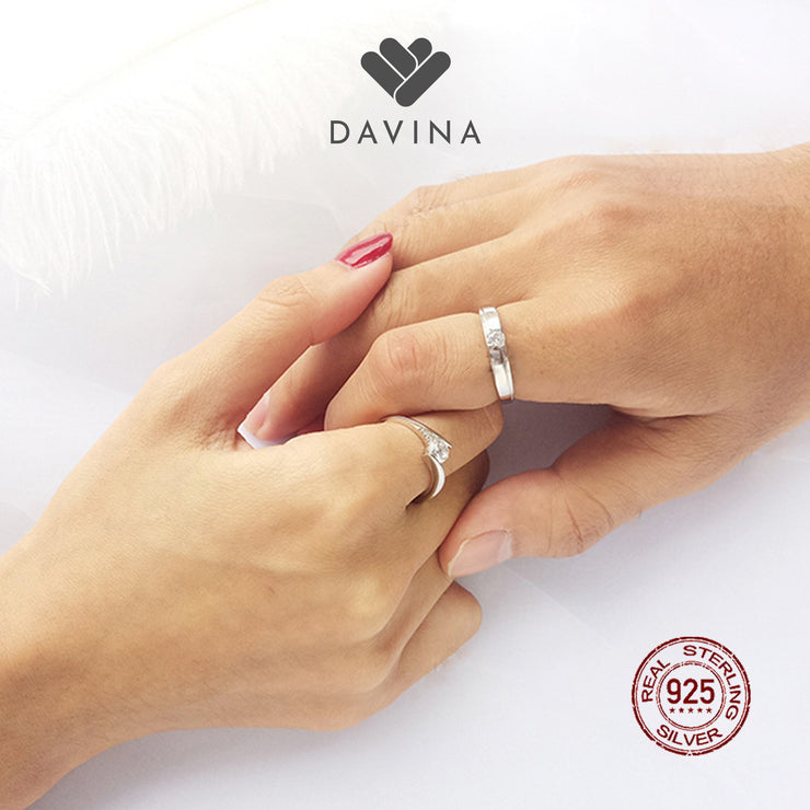 DAVINA Couple Oscar Ola Rings Sterling Silver 925