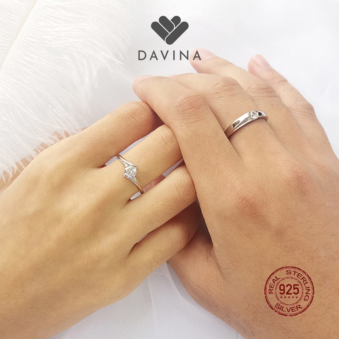 DAVINA Couple Oscar Ola Rings Sterling Silver 925