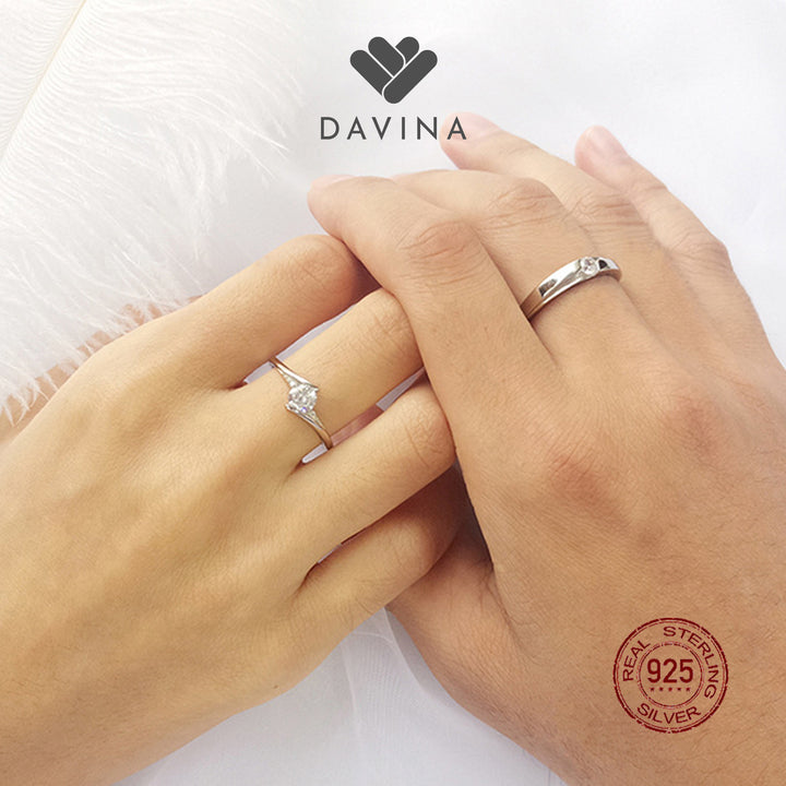 DAVINA Couple Oscar Ola Rings Sterling Silver 925