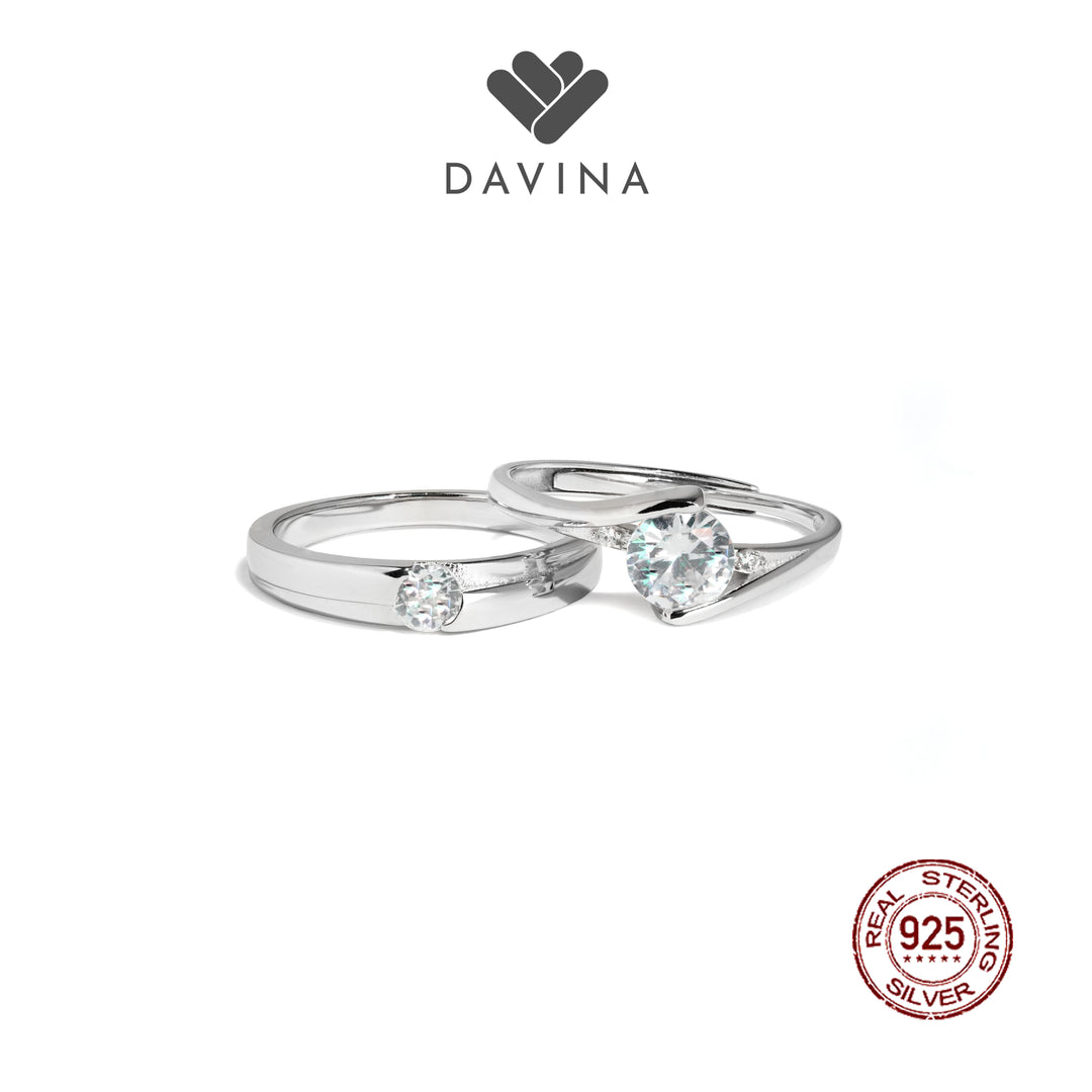 Cincin couple perhiasan silver DAVINA Couple Oscar Ola timeless cocok untuk tunangan & nikah