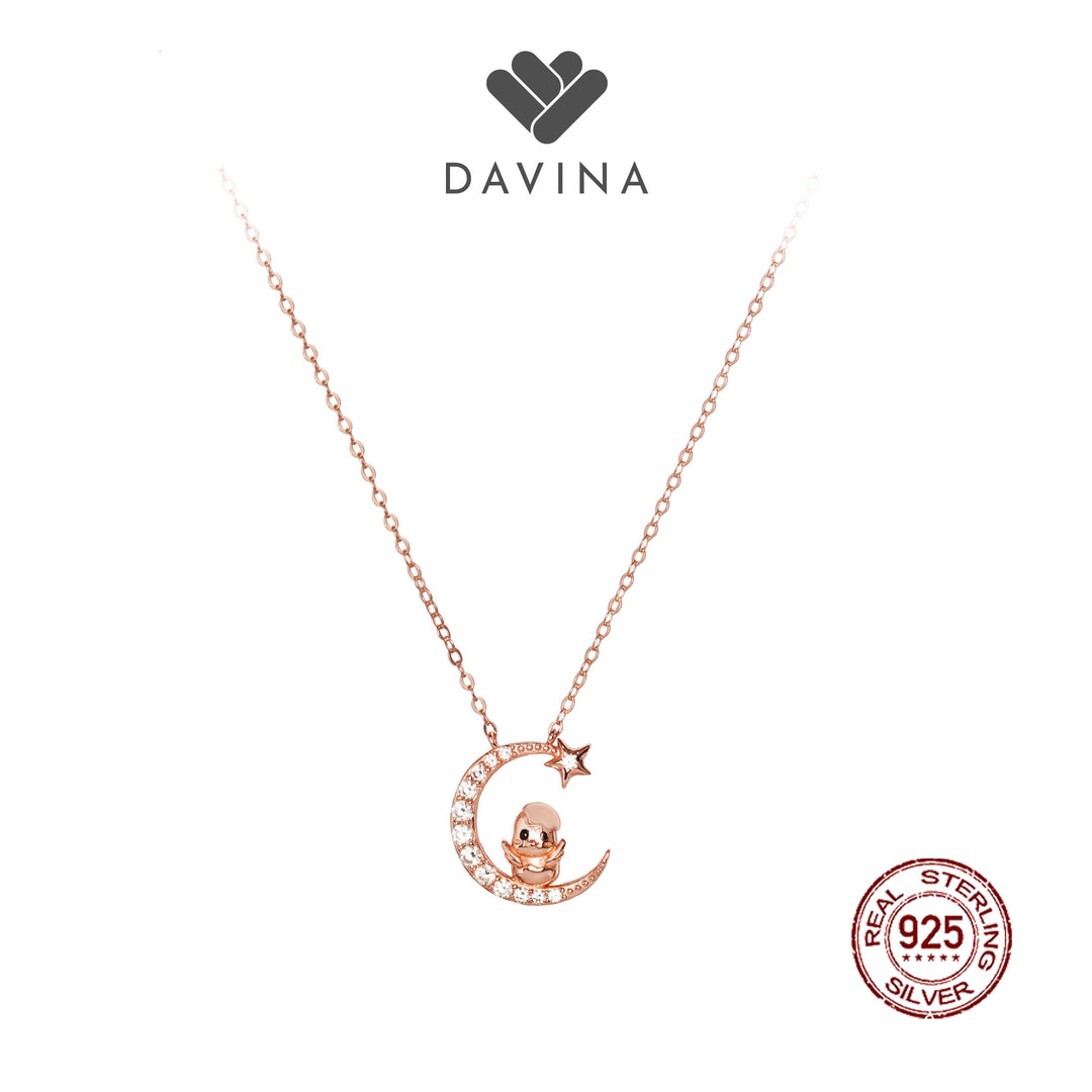 DAVINA Ladies Chinese Zodiac Necklace Rose Gold Color Sterling Silver 925