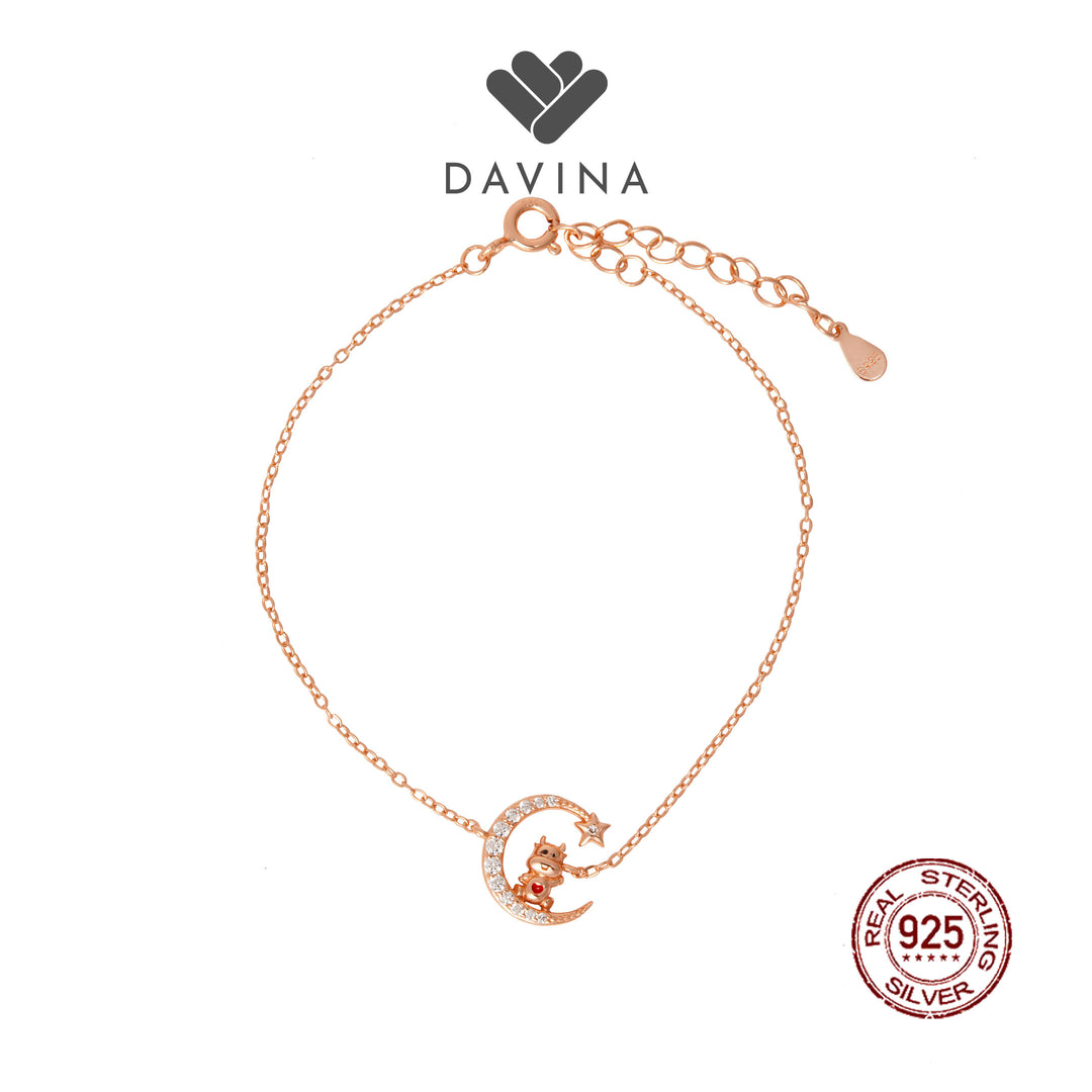 DAVINA Ladies Chinese Zodiac Bracelet Rose Gold Color  Sterling Silver 925