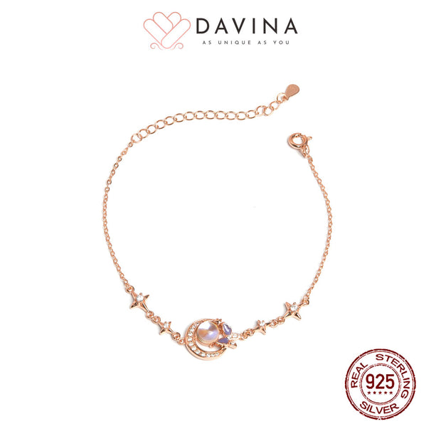 DAVINA Ladies Moonlight Bracelet Rose Gold Plated Sterling Silver 925