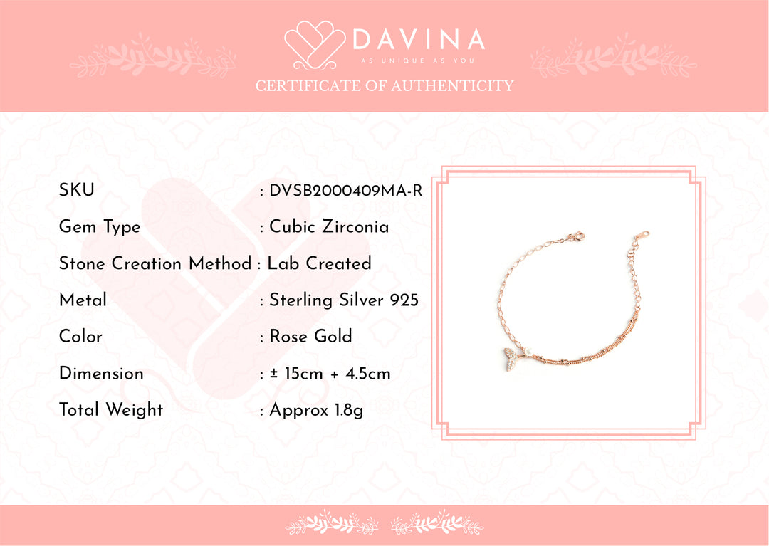 DAVINA Ladies Camilo Bracelet Rose Gold Plated Sterling Silver 925