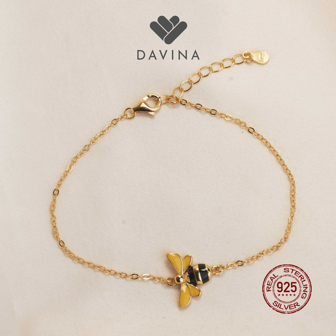 DAVINA Ladies Quinby Bracelet Gold Color Sterling Silver 925