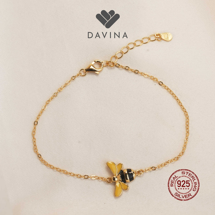 DAVINA Ladies Quinby Bracelet Gold Color Sterling Silver 925