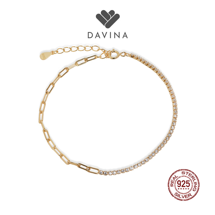 DAVINA Ladies Leonax Bracelet Gold Color Sterling Silver 925