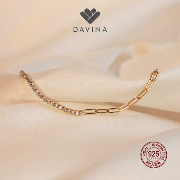 DAVINA Ladies Leonax Bracelet Gold Color Sterling Silver 925