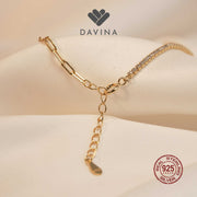 DAVINA Ladies Leonax Bracelet Gold Color Sterling Silver 925