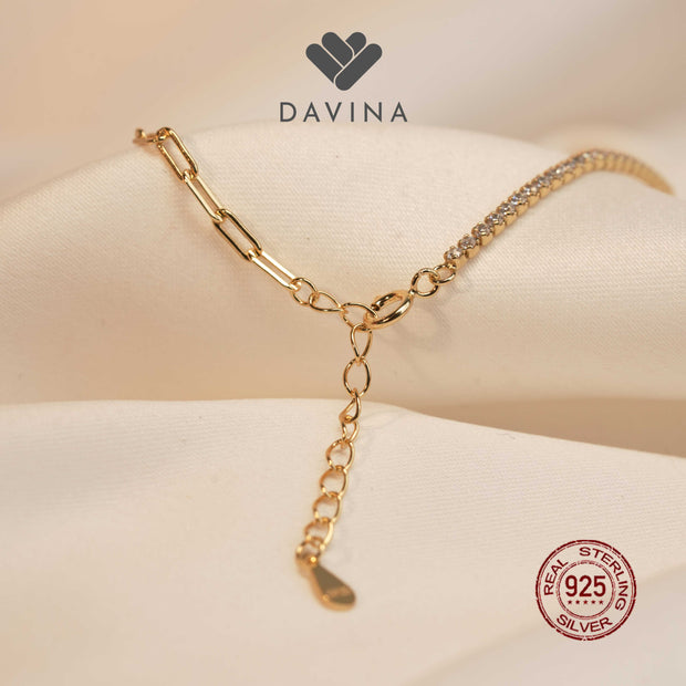 DAVINA Ladies Leonax Bracelet Gold Color Sterling Silver 925