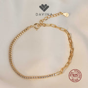 DAVINA Ladies Leonax Bracelet Gold Color Sterling Silver 925