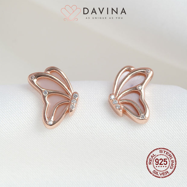 DAVINA Ladies Charlotte Earrings Rose Gold Color Sterling Silver 925