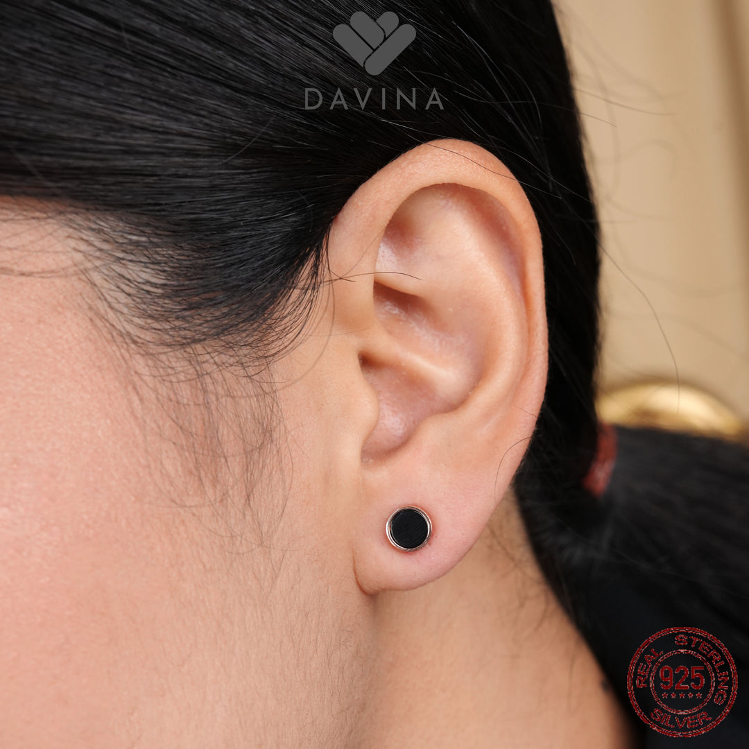 DAVINA Ladies Onnav Black Earrings Sterling Silver 925