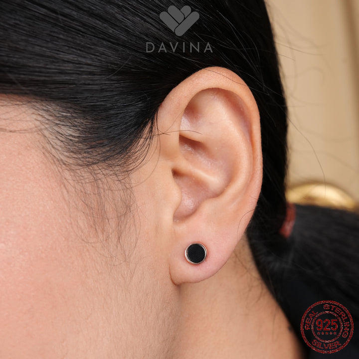 DAVINA Ladies Onnav Black Earrings Sterling Silver 925