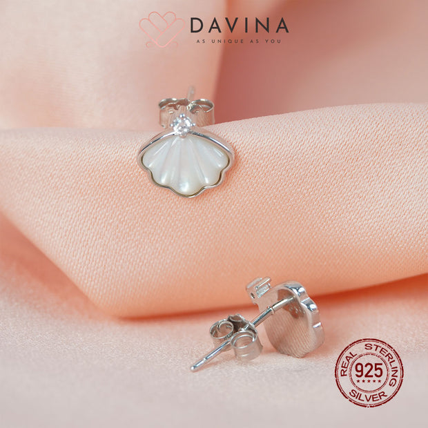 DAVINA Ladies Shell Earrings Silver Color S925
