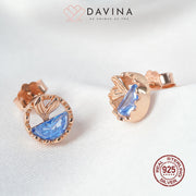 DAVINA Ladies Fishy Earrings Rose Gold Color Sterling Silver 925