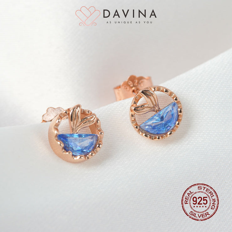 DAVINA Ladies Fishy Earrings Rose Gold Color Sterling Silver 925