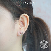 DAVINA Ladies Flappy Earrings Rose Gold Color Sterling Silver 925