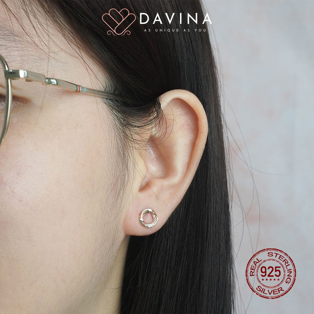 DAVINA Ladies Ezra Earrings Rose Gold Color Sterling Silver 925