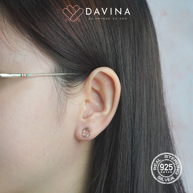 DAVINA Ladies Ezra Earrings Rose Gold Color Sterling Silver 925