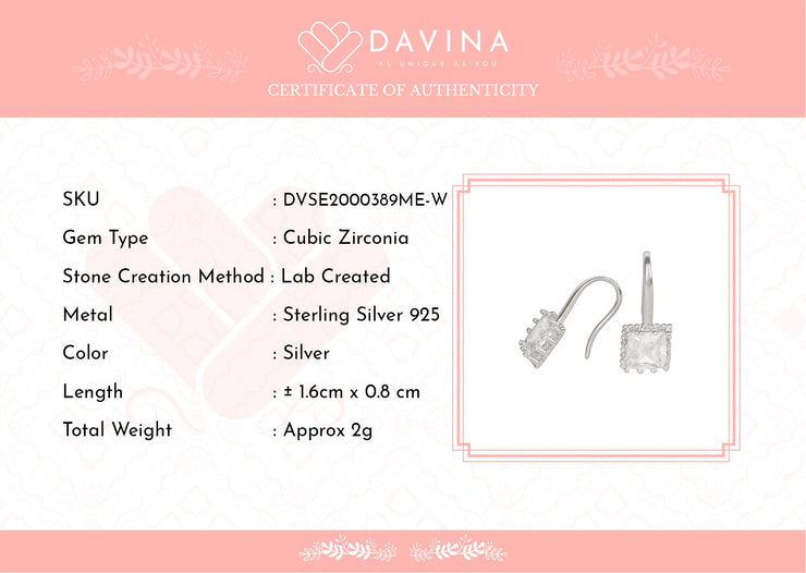 DAVINA Ladies Merlina Earrings Silver Color S925