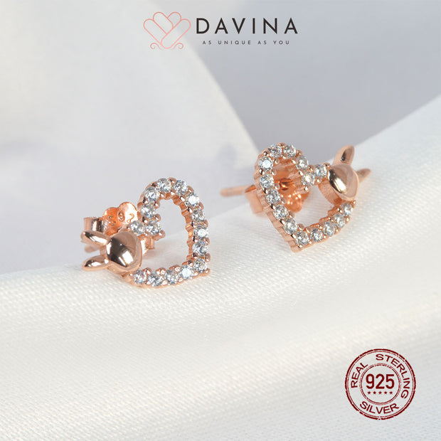 DAVINA Ladies Anite Earrings Rose Gold Color Sterling Silver 925